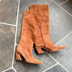 Sam Edelman cognac colored Suede Heeled Boots